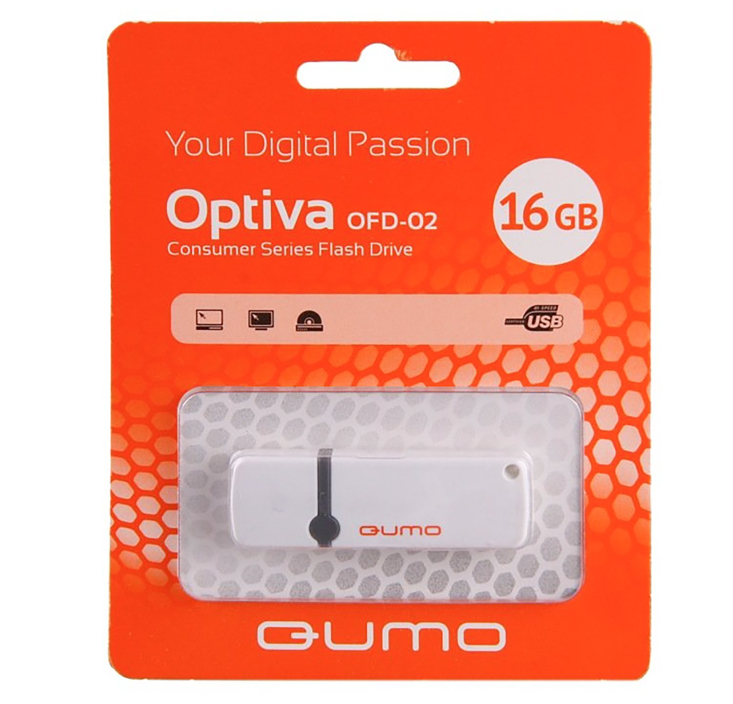 Флэш накопитель USB 16 Гб Qumo Optiva OFD-02 (white)