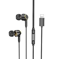 Проводные наушники с микрофоном внутриканальные Borofone BM90 Miller (повр. уп.) Lightning  (black)