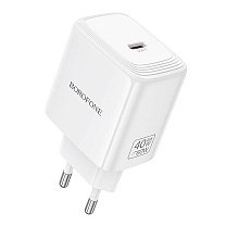 Адаптер Сетевой Borofone BN33 Type-C 40W (white)